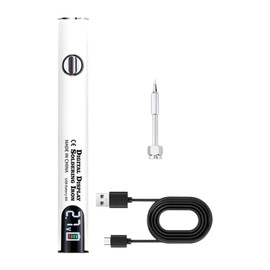 MagiDeal Portable Cordless Soldering Iron Set Adjustable Voltages Professional Household 2.7V 3.4V 4.2V High Performance USB Charging, White Set