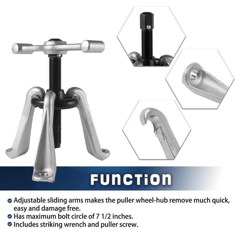 Camoo Universal Hub Puller 7394, Heavy-Duty Brake Drum & Wheel
