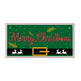 Second Ave Merry Christmas Elf Costume Xmas Wooden Hanging Decoration Festive Home Sign Plaque