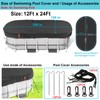 LXKCKJ Rectangular Pool Cover for Above Ground Pools, Solar Oval