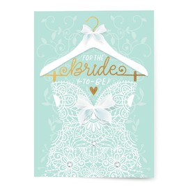 Designer Greetings Premier Collection Bridal Shower Card, Wedding Dress (Includes White Envelope) – Perfect for the Bride-To-Be and Wedding Celebrations