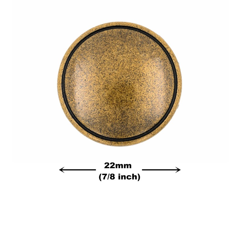 Bezelry 12 Pieces Lined Edge Pattern Metal Shank Buttons. 22mm