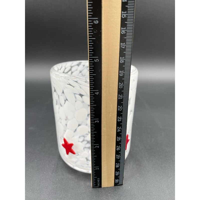 Anthropologie Icon Juice Glass Confetti Edition Red Star 17.25 Oz.