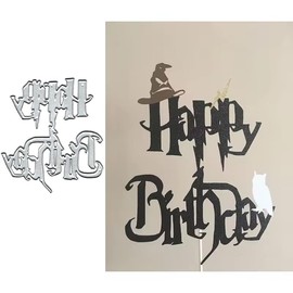 Hat Happy Birthday Frame Metal Die Cuts Cutting Dies Paper Cards Cutting Dies Cut Stencils for DIY Embossing Card Making Book Tags Decorative Paper Dies Scrapbooking