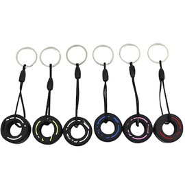 F1 Racing Tire Keychain, 6-Color Mini Keychain, Mini Cute Tire Keyring, With Hub Wheel Tyre Auto Key Chain, Car Gift Keyfob for Men Women, Soft Rubber