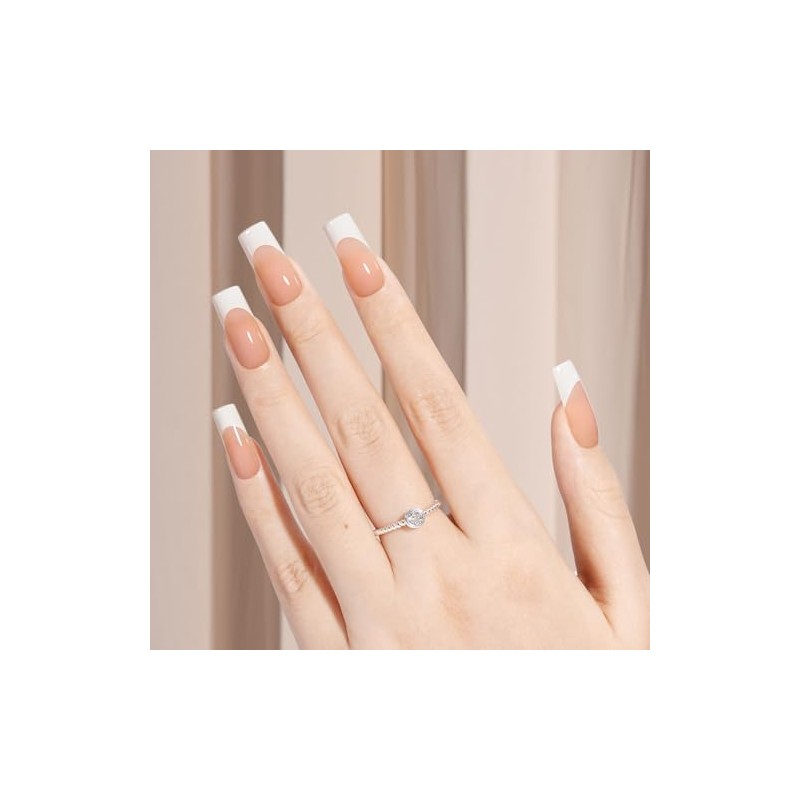 AILLSA Uñas Postizas Francesas de Gel, 180 Unidades, Color Marrón,