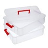 SUMNACON 2-Tier Stackable Craft Storage Box Plastic Adjustable Storage Containers