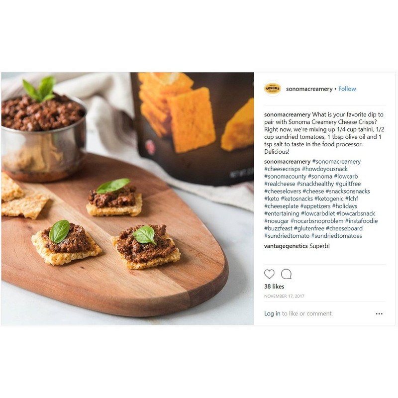 Sonoma Creamery Cheese Crisps - Cheddar Savory Cheese Cracker Snack