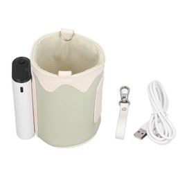 Portable Bottle Warmer Digital Display 21 Gears Temp Adjustable Rechargeable Universal Milk Warmer Bag for Travel Home Green