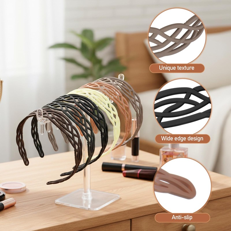 6 Pack Springtime Design Plastic Headbands for Women