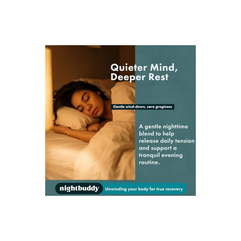 Night Buddy Magnesium Glycinate | with Chamomile, L-Theanine, Tart Cherry,