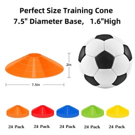 CLEAN PIONEER Agile Soccer Cones (Pack of 120)- Premium Disc Cones with Portable Bags & Strap,Sports Cones Used for Football,Basketball and Sport Practice Equipment, Multi-Color Soccer Training Cones