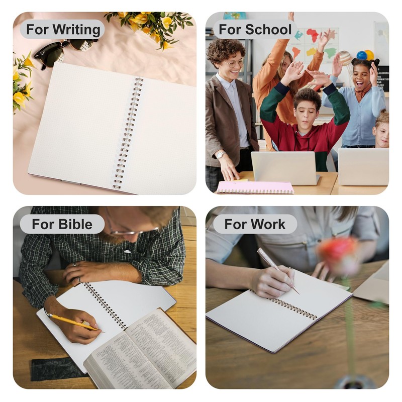 Yoment Bullet Dotted Journal Spiral Notebook 8.5 x 11 A4