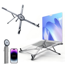 Miley 2025 Version Laptop Stand, PC Stand, Tablet Stand, Foldable, Ergonomic, 8 Levels of Height & Angle Adjustment, Anti-Slip Design, Lightweight, Space Saving, Aluminum, Easy to Carry, Includes