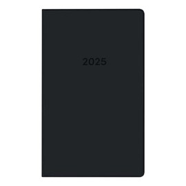 Idena 11147 Pocket Diary 2025 8.7 x 15.3 cm, 1 Month on 2 Pages, Appointment Calendar with Flexible Cover in Black and Address Book