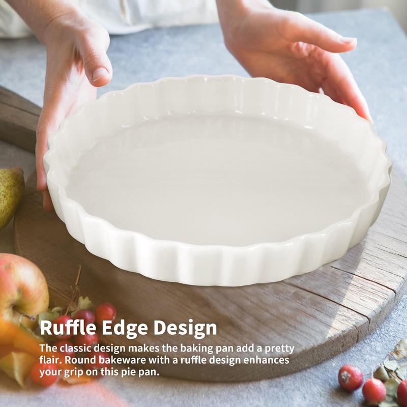 AZKEEGREY Ceramic Quiche Dish for The Oven, 22cm Pie Dishes