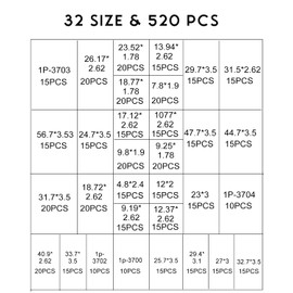 Rubber O Rings Assortment Kit, Fits for CAT Caterpillar Excavator, Nitrile 90, Hydraulic Hose Fitting Orings, Automotive Replacement Transmission Seals & O-Rings