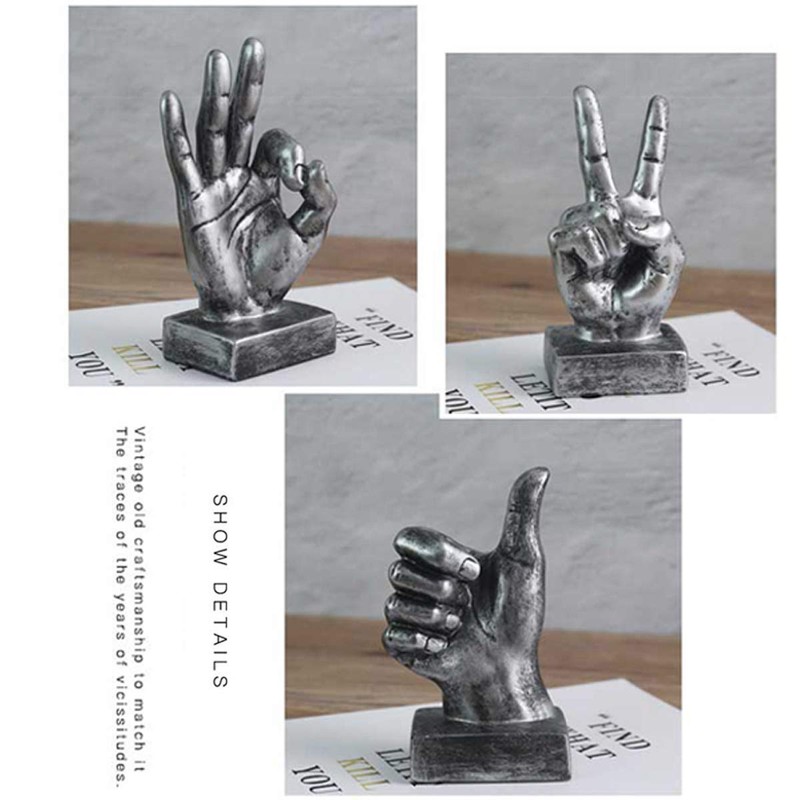LEPENDOR Hand Sculpture Decor Finger Statue Resin Desk Decorations for