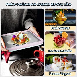 JoyMech Ice Plate for Making Ice, Rolled Ice Cream Maker, Ice Plate for Ice Rolls, Roll Machine Plate, Ice Cream Machine, Ice Rolls Plate for Making Ice Cream Yourself (Lilac)