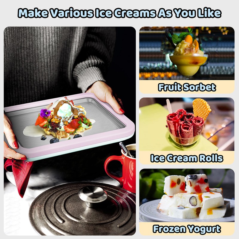 JoyMech Ice Plate for Making Ice, Rolled Ice Cream Maker,