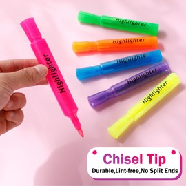 Teling 300 Pcs Highlighters Bulk Chisel Tip Tank Style Highlighters for School Classroom Assorted Color Highlighters Fluorescent Highlighters Yellow Highlighter for Office and Shop