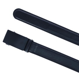 CTM Men's Sleek Leather Adjustable Ratchet Belt, Xlarge, Black