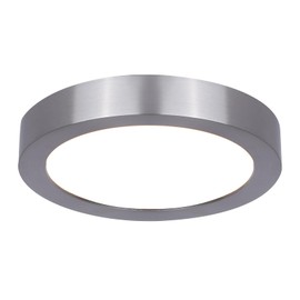 Canarm 5-Inch LED Round Disc Light, Brushed Nickel, 10W Dimmable, 5CCT 2700K-5000K, Ultra-Thin 0.87” H, Modern Minimalist Flush Mount for Home