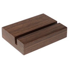 UNIQOOO 3.5" Walnut Wood Stand for 2023 Monthly Desk Calendar, Wooden Block Base, Cardstock Holder, For Office Home Retail Reception Decor, Photo Display, 10 Pack