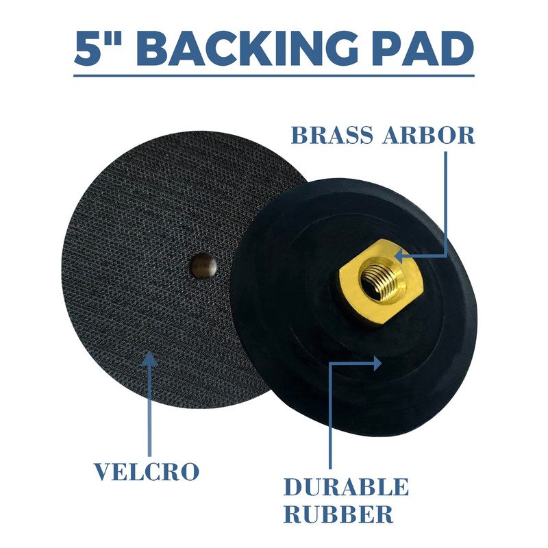 ComeFloor Rubber Backer Pad 5 Inch Hook and Loop Backing