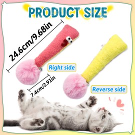 Andiker Interactive Cat Toy, Question Mark Shaped Cat Kicker Toy with a Plush Ball and a Bell for Kicking & Playing, 7.2inches Plush Cat Chew Toy for Stress Relief and Relaxation (Exclamation Mark)