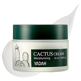 YADAH Crema de cactus 1.69 onzas líquidas – Hidratante facial que forma barrera de humedad para piel seca sensible