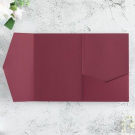 FEIYI 20 biglietti di invito per matrimonio, 13 x 18 cm, tagliati al laser, per matrimoni, addio al nubilato, feste di fidanzamento, compleanni (bordeaux)