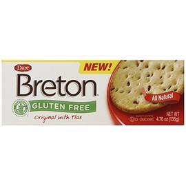 Dare Breton Gluten Free Crackers, Original with Flax, 4.76 Ounce (Pack of 6) by Dare
