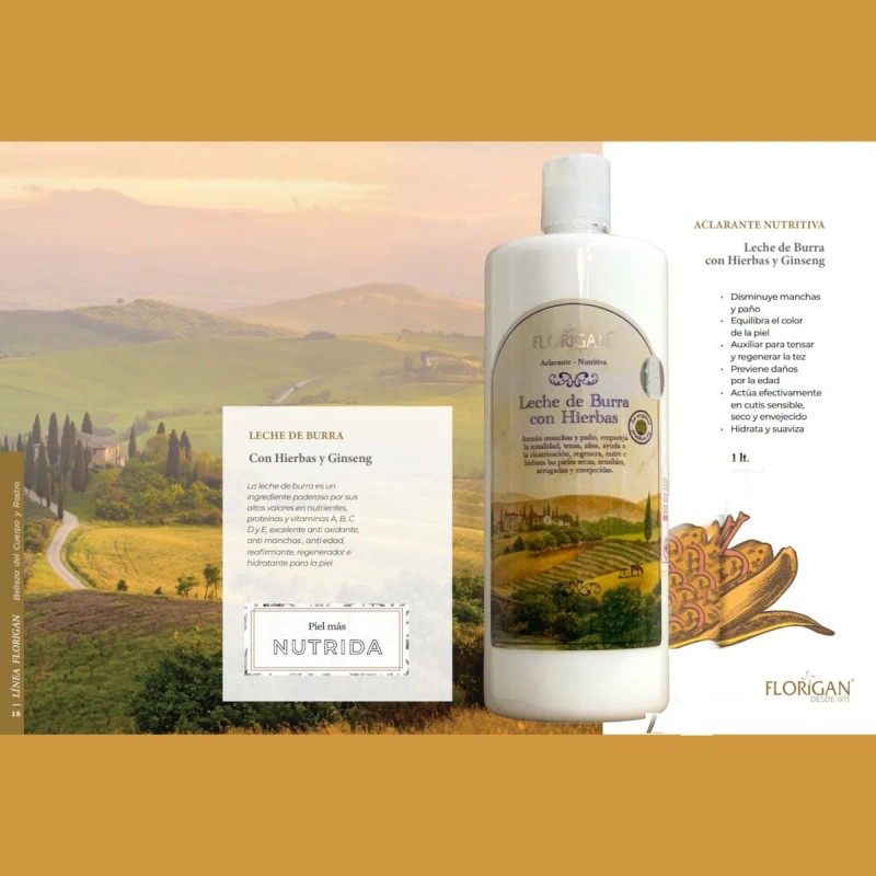 Crema Leche De Burra Aclarante 1lt. Florigan® Fresca
