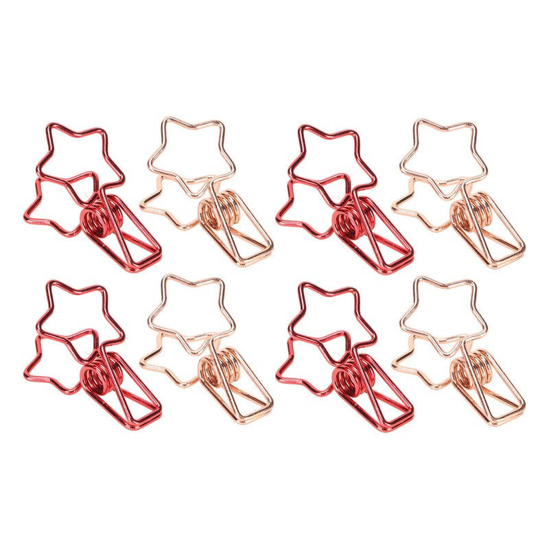100 Pcs Binder Clips Hollow Cute Star Shape Sturdy Metal