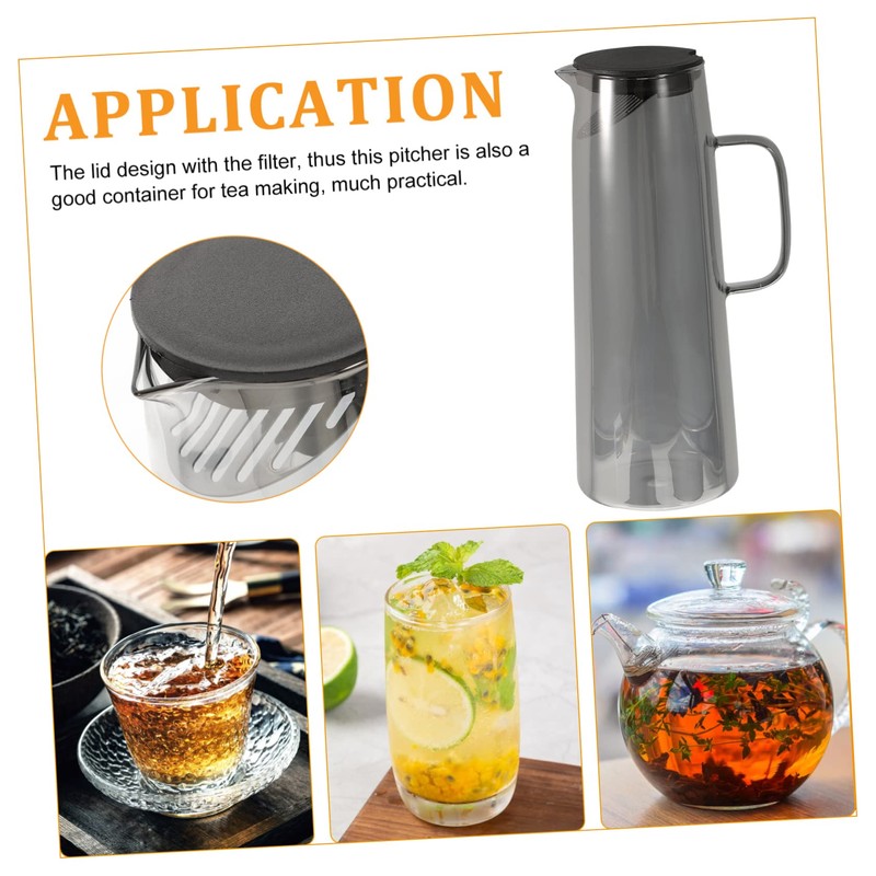 GRIRIW Beverage Kettle with Filter Lid Large Capacity Electroplated Glass