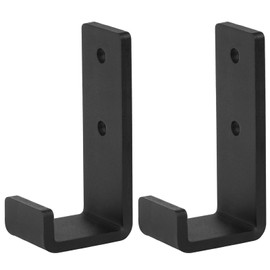 OTTFF 2 Pack 8" Black Steel J Hook, Extra Heavy Duty Wall Mount Utility Hook for Hanging, Garage, Load 330 lbs, 1/4" Thick
