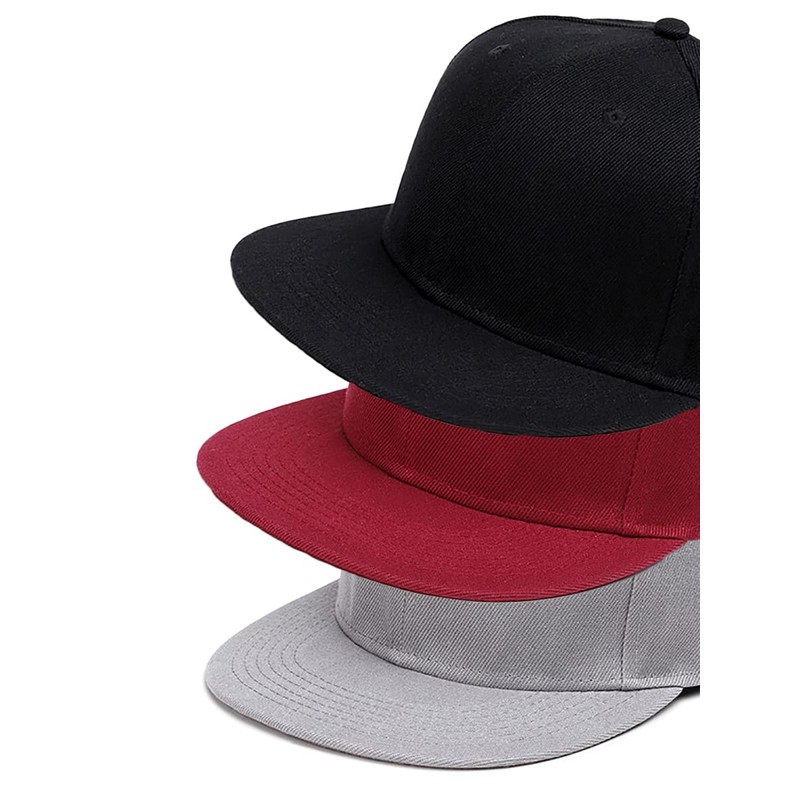 Laquest Simple Plain Snapback Cap, Flat Brim, navy