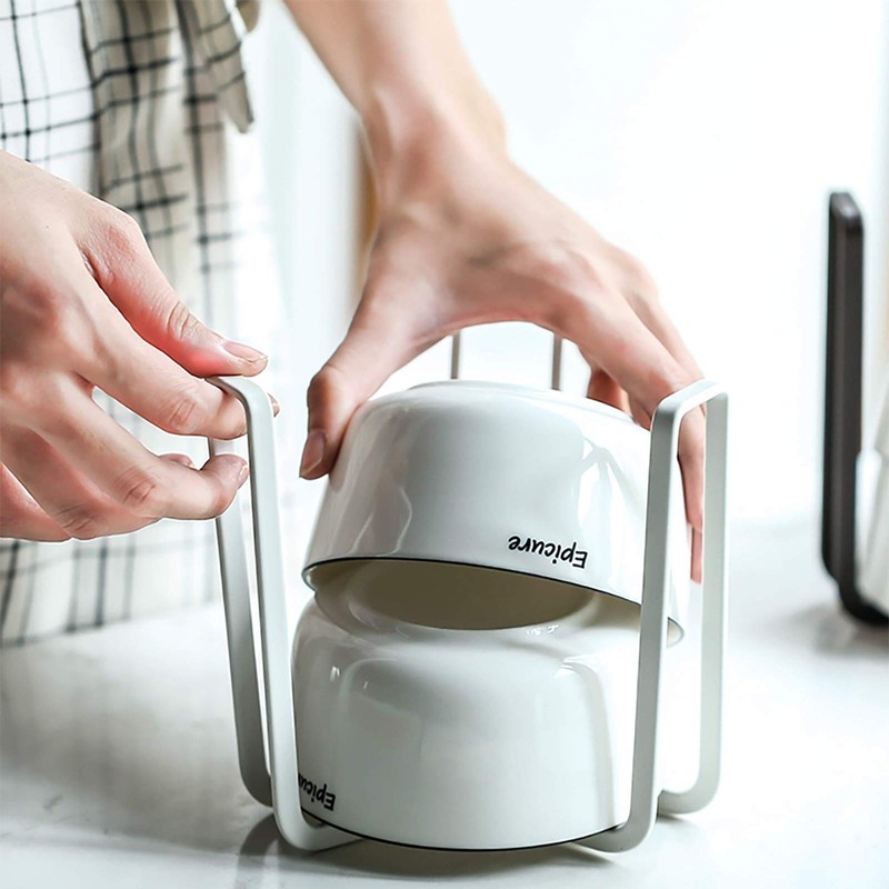 VANRA ボウルラック ボウル収納スタンド 椀・ボウルストレージ 食器ラック ２個セット キッチン用 (ホワイト)