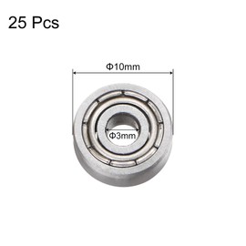 QUARKZMAN Pack of 25 623ZZ Deep Groove Ball Bearings 3 mm Bore 10 mm AD 4 mm Thick Carbon Fabric Steel Double Shielded ABEC3 Z1 Bearing for Engines