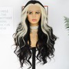 ANDRIA Blonde Skunk Stripe Lace Front Wigs Black and Blonde