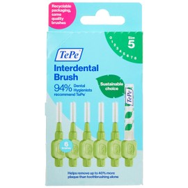 Tepe 0.8 mm Interdentgreen Brushes - Pack of 6