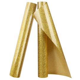 TORC Gold Glitter HTV Heat Transfer Vinyl 2 Rolls Iron on Vinyl for T Shirts Crafts 12 inch x 5 ft
