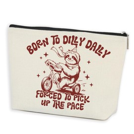 Funny Cute Sloth Makeup Bag Self Love Cosmetic Bag Positive Affirmations Sloth Gifts for Women Girls Best Friends Bestie Daughter Sisters Christmas Birthday Friendship Gifts Travel Toiletry Bag