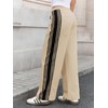 Fisoew Womens Wide Leg Pants Drawstring High Waisted Striped Baggy
