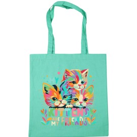 Hippowarehouse My Kittens Are My Friends Gift For Him Her Daughter Son Dad Mum Tote Shopping Gym Beach Bag 42cm x38cm, 10 litres