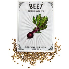 Beet Seeds for Planting | Detroit Dark Red Variety (3g Packet - Approx 160 Seeds) | Non-GMO & Heirloom Seeds | Illustrated Seed Packet with Growing Instructions by Rainbow Heirloom Seed Co.