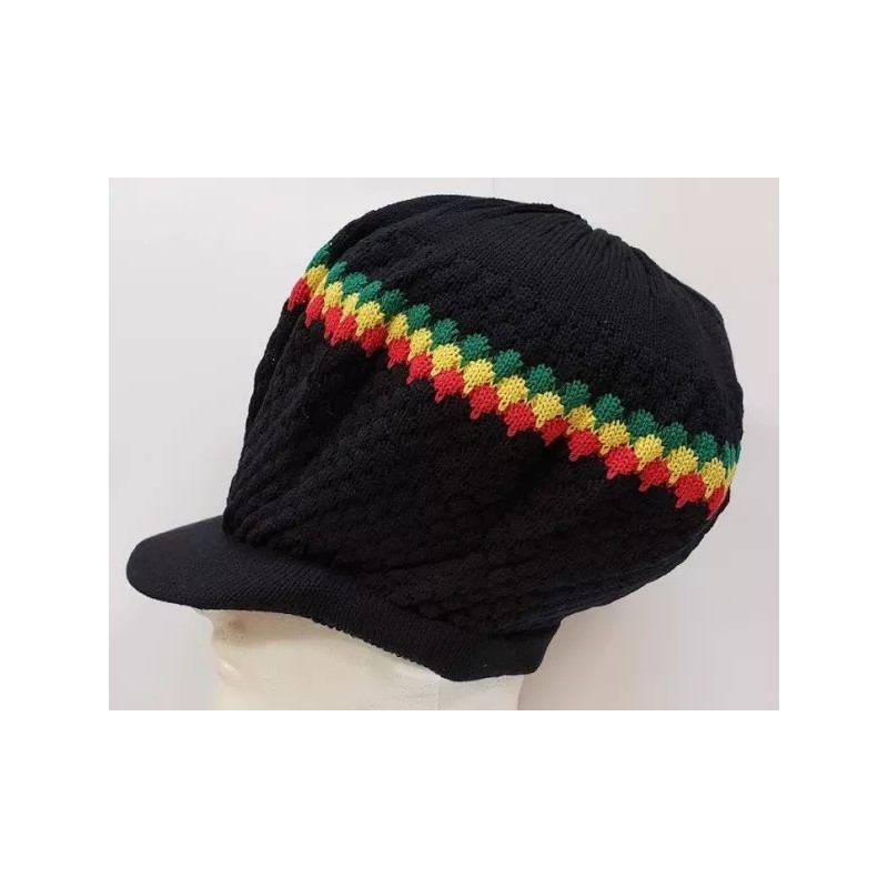 Jamaican BLACK RASTA HAT JAMAICAN REGGAE DREADLOCKS
