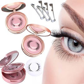 Qsrsjcq Dalarey Magnetic Lashes with Applicator Magnetic Eyelashes Natural Look Clear Band Wispy Reusable Magnetic Eyelashes No Glue Needed Magnetic Lashes Without Eyeliner False Eyelashes (3pcs)