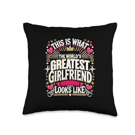 Funny Girlfriend National Girlfriend Day Best GF Couple Throw Pillow